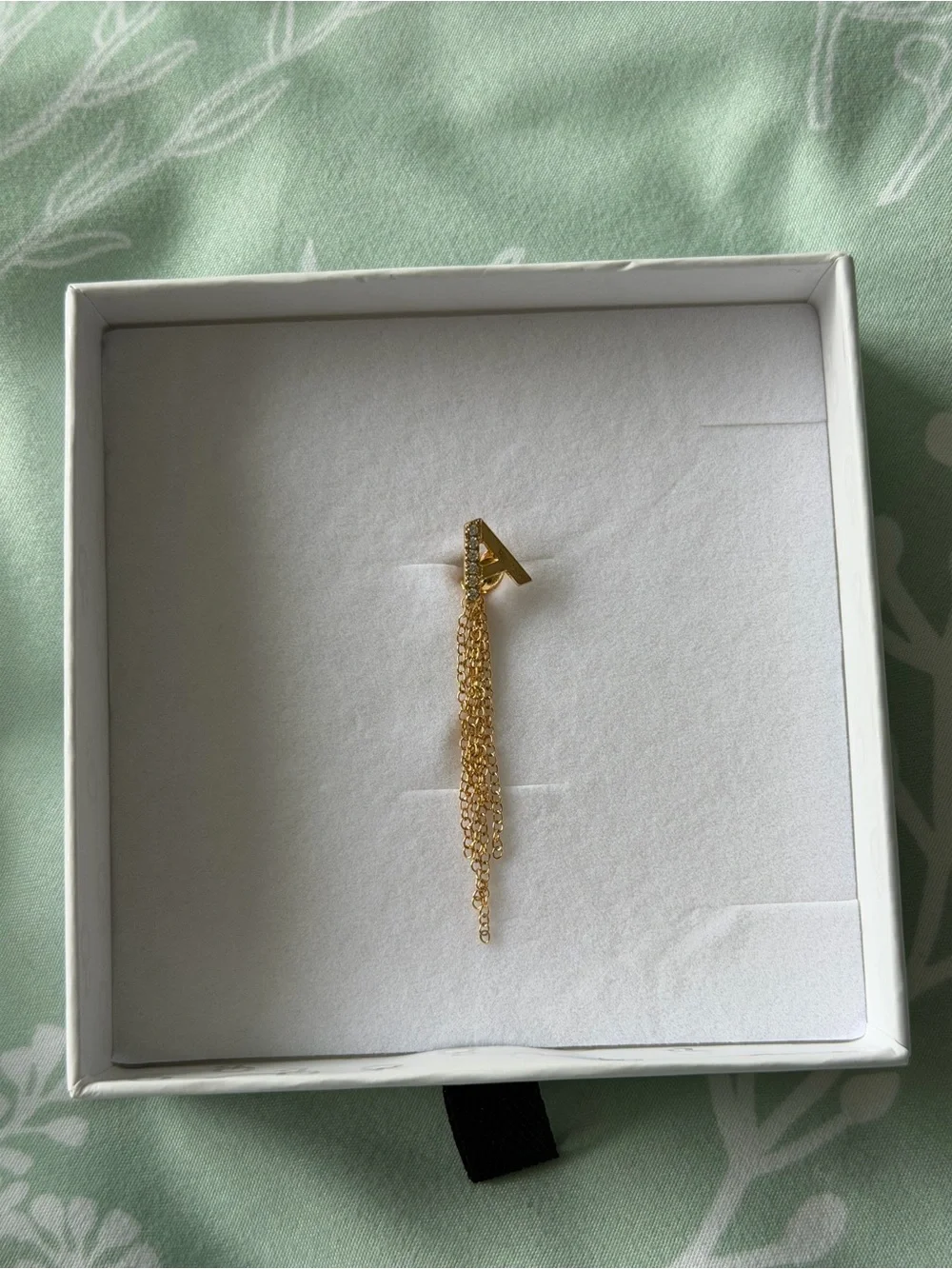 BRAND NEW - Oak and Luna Inez Initial Chain Earring - “A”